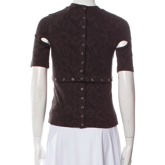 Eckhaus Latta brown t shirt with snap closure - Picture 2 of 2